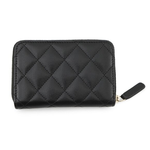 CHANEL Matelasse Classic Zip Coin Purse Calfskin/Rhinestone Black - Picture 3 of 15